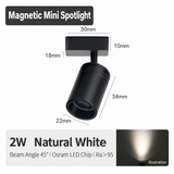 2W Adjustable Mini Magnetic Spotlight