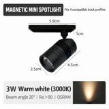 3W Single Head Mini Magnetic Spotlight