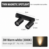 3W Double Head Mini Magnetic Spotlight